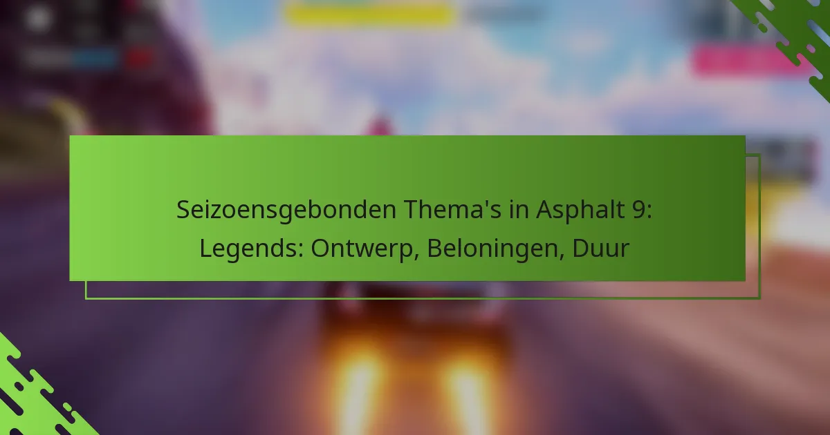 Seizoensgebonden Thema’s in Asphalt 9: Legends: Ontwerp, Beloningen, Duur